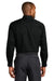CornerStone CSW174 Mens Select Ripstop Stain Resistant Long Sleeve Button Down Shirt w/ Pockets Black Model Back