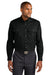 CornerStone CSW174 Mens Select Ripstop Stain Resistant Long Sleeve Button Down Shirt w/ Pockets Black Model Front