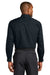 CornerStone CSW174 Mens Select Ripstop Stain Resistant Long Sleeve Button Down Shirt w/ Pockets Navy Blue Model Back