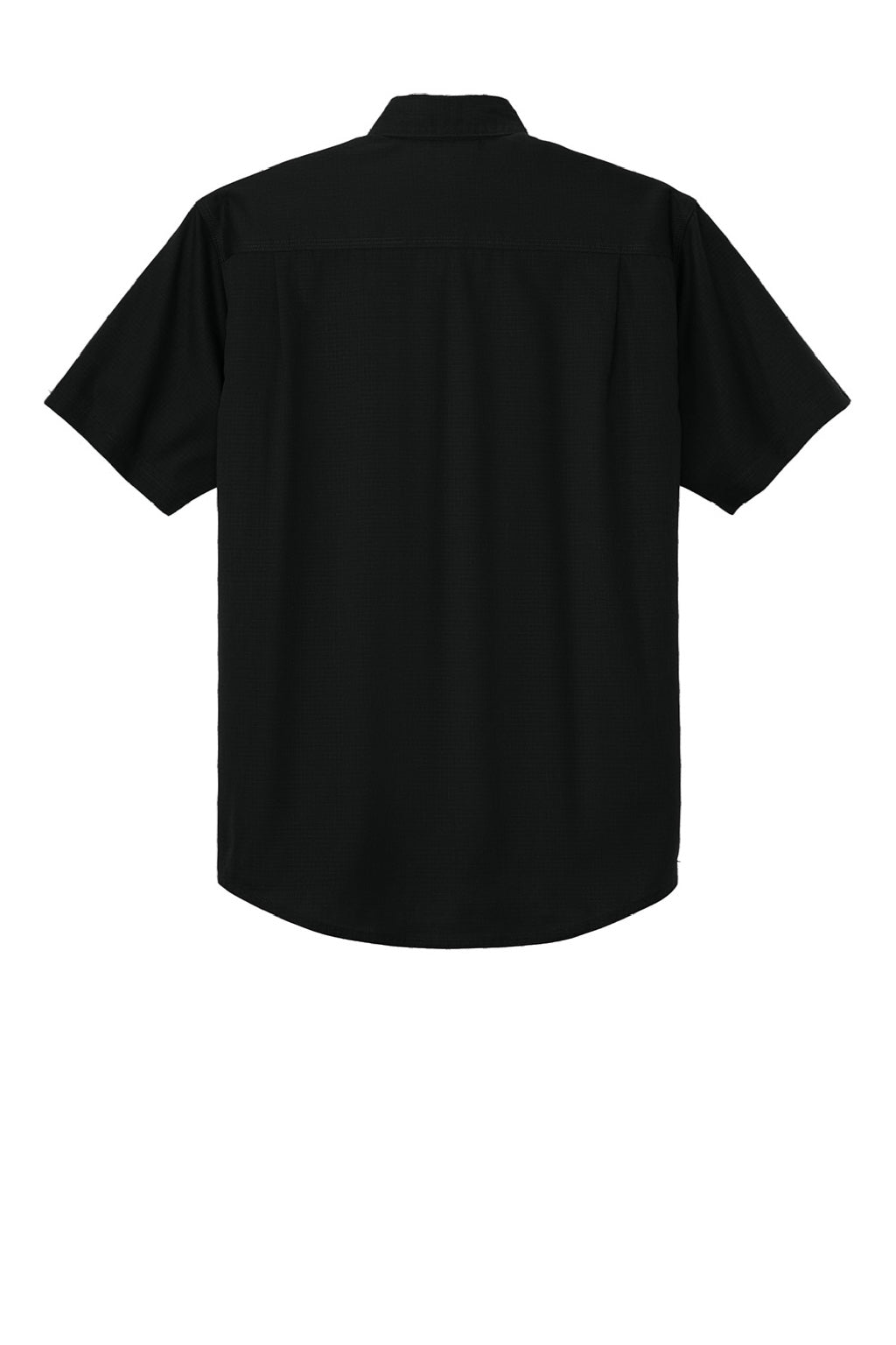 CornerStone CSW175 Mens Select Ripstop Stain Resistant Short Sleeve Button Down Shirt w/ Pockets Black Flat Back