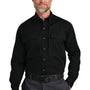 CornerStone Mens Select Tactical Stain Resistant Long Sleeve Button Down Shirt w/ Pockets - Black