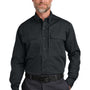 CornerStone Mens Select Tactical Stain Resistant Long Sleeve Button Down Shirt w/ Pockets - Echo Steel Grey