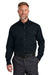 CornerStone CSW176 Mens Select Tactical Stain Resistant Long Sleeve Button Down Shirt w/ Pockets Navy Blue Model Front
