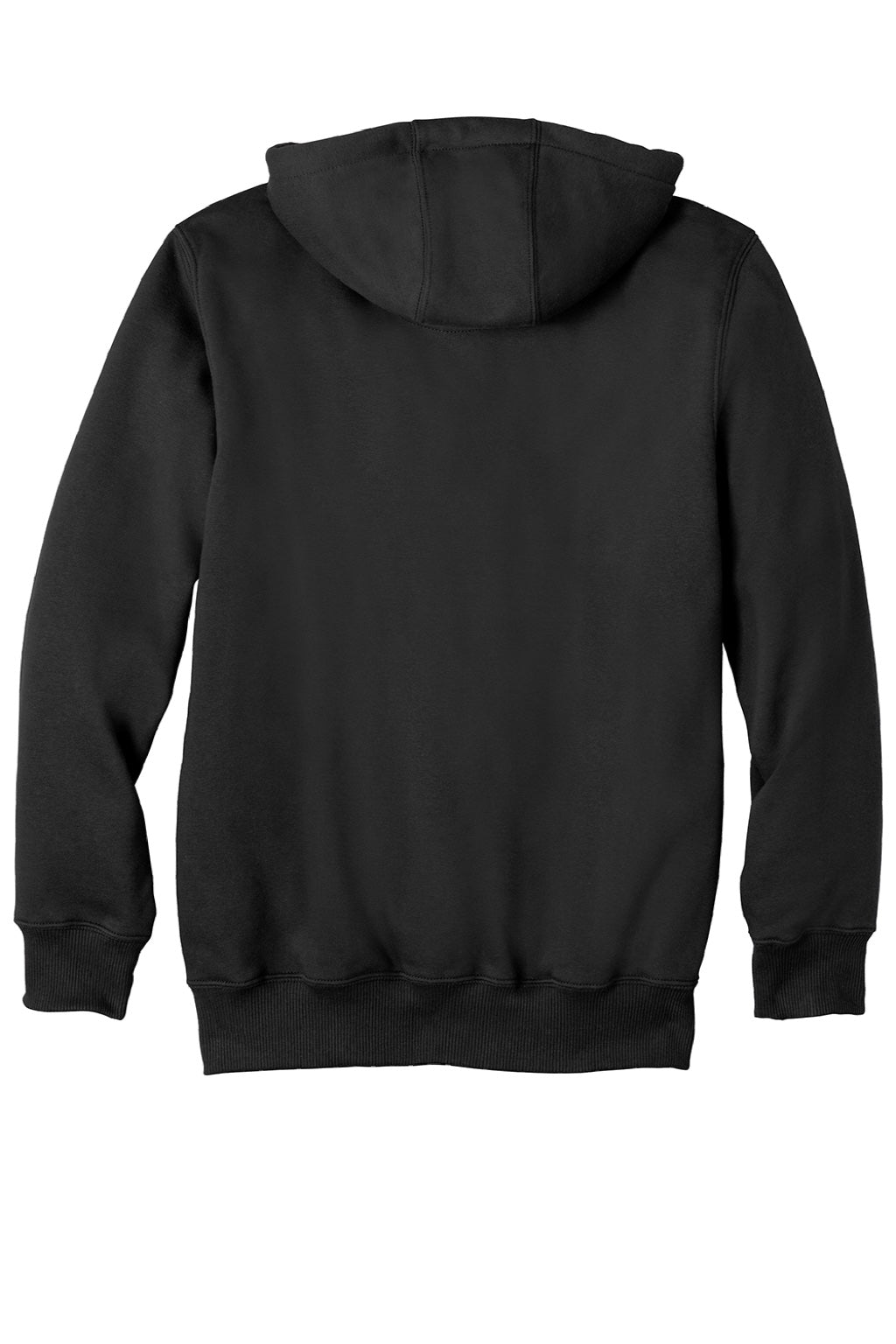 Carhartt CT100614 Mens Paxton Rain Defender Water Resistant Full Zip Hooded Sweatshirt Hoodie w/ Pockets Black Flat Back