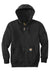 Carhartt CT100614 Mens Paxton Rain Defender Water Resistant Full Zip Hooded Sweatshirt Hoodie w/ Pockets Black Flat Front