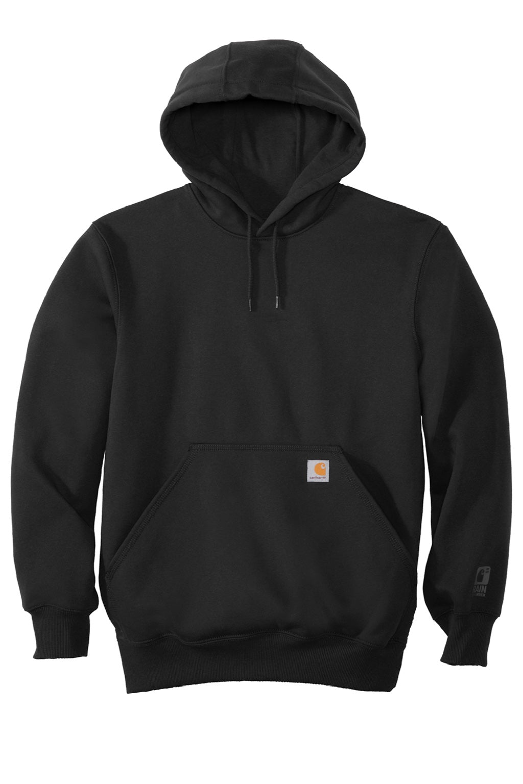 Carhartt CT100615 Mens Paxton Rain Defender Water Resistant Hooded Sweatshirt Hoodie w/ Pouch Pocket Black Flat Front