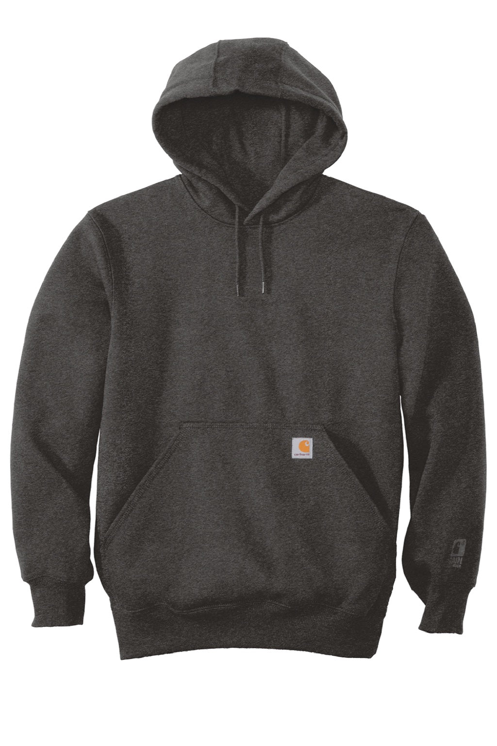 Carhartt CT100615 Mens Paxton Rain Defender Water Resistant Hooded Sweatshirt Hoodie w/ Pouch Pocket Heather Carbon Grey Flat Front