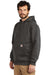 Carhartt CT100615 Mens Paxton Rain Defender Water Resistant Hooded Sweatshirt Hoodie w/ Pouch Pocket Heather Carbon Grey Model 3Q