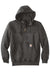 Carhartt CT100617 Mens Paxton Rain Defender Water Resistant 1/4 Zip Hooded Sweatshirt Hoodie w/ Pouch Pocket Heather Carbon Grey Flat Front