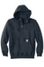 Carhartt CT100617 Mens Paxton Rain Defender Water Resistant 1/4 Zip Hooded Sweatshirt Hoodie w/ Pouch Pocket Navy Blue Flat Front