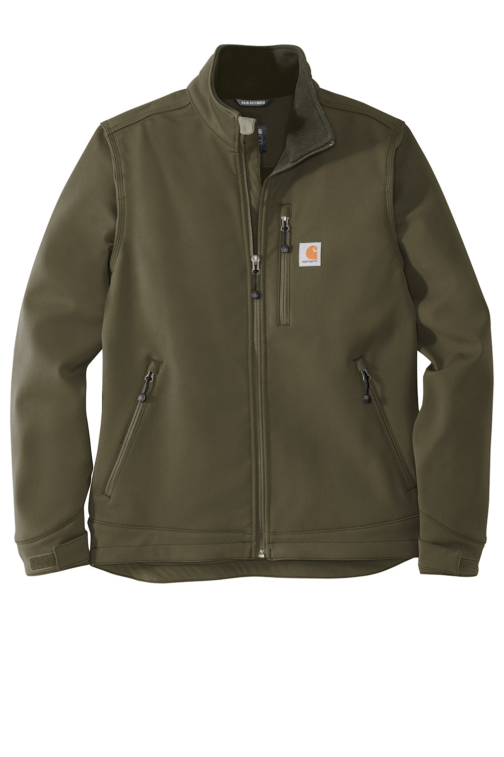 Carhartt CT102199 Mens Crowley Wind & Water Resistant Full Zip Jacket Moss Green Flat Front