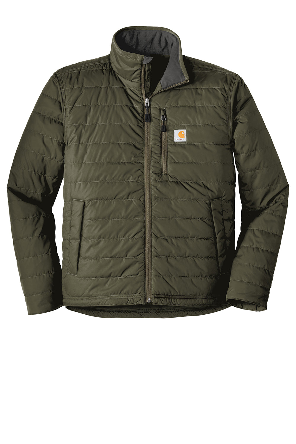 Carhartt CT102208 Mens Gilliam Wind & Water Resistant Full Zip Jacket Moss Green Flat Front