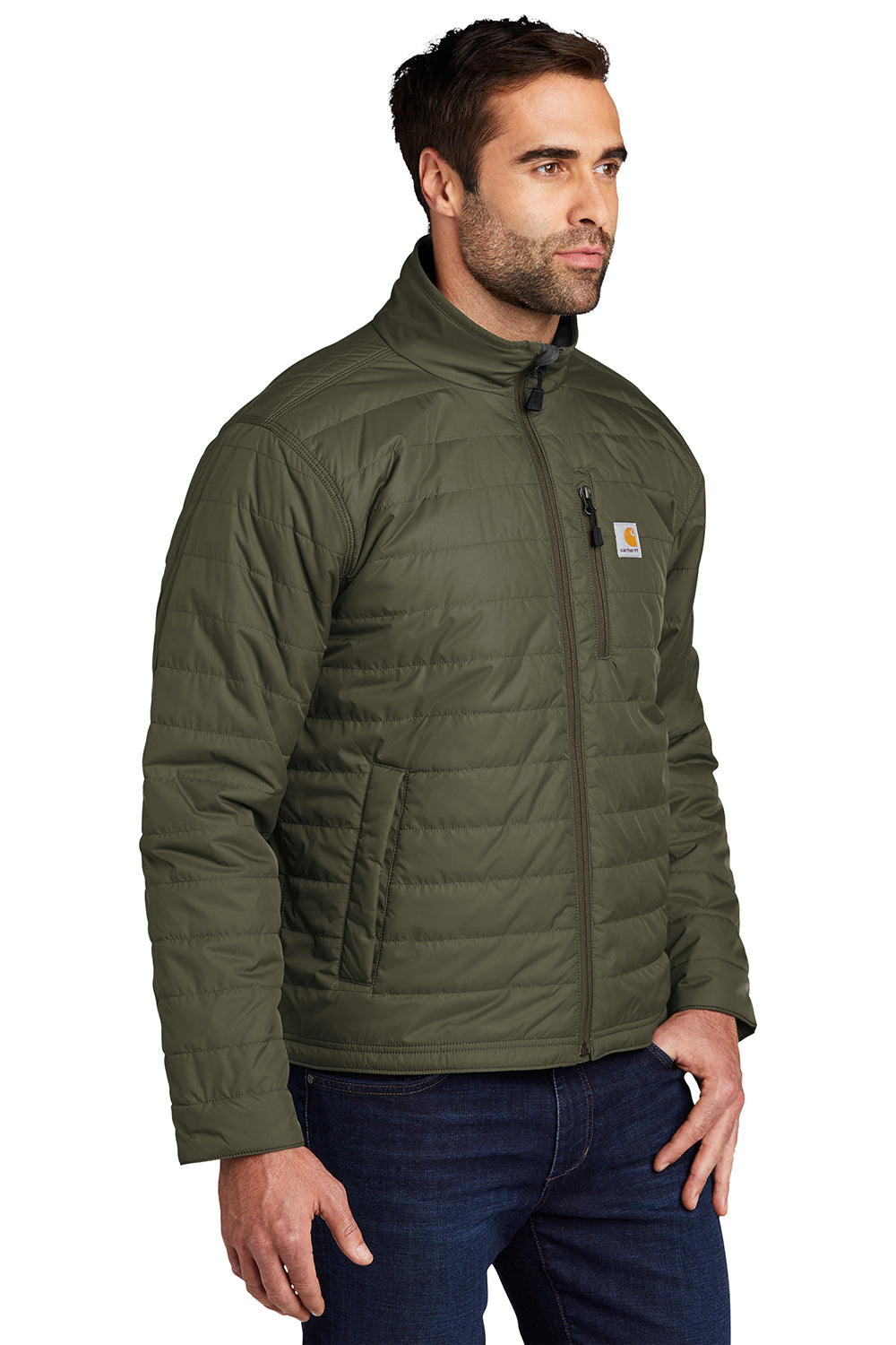 Carhartt CT102208 Mens Gilliam Wind & Water Resistant Full Zip Jacket Moss Green Model 3Q