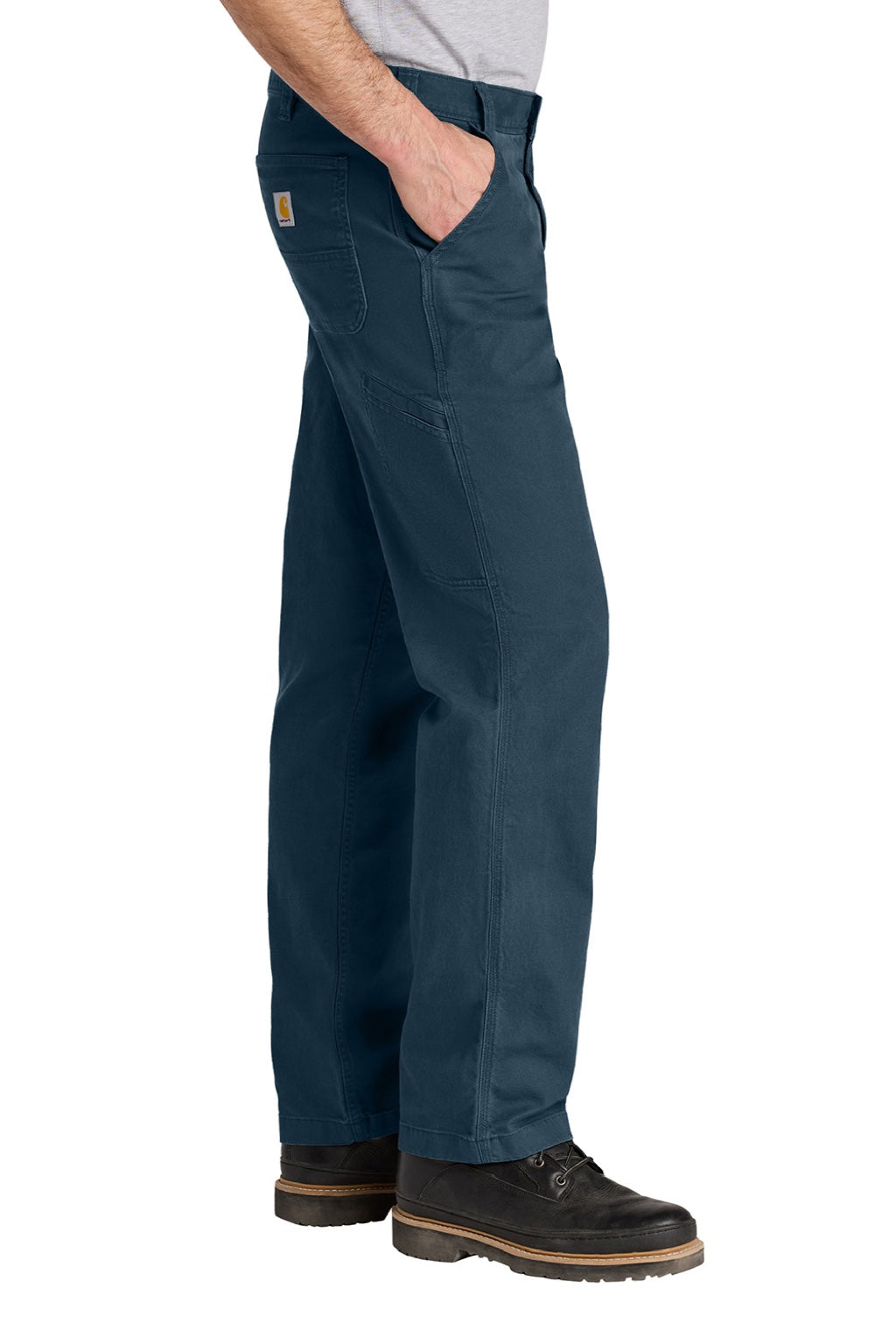 Carhartt CT102291 Mens Rugged Flex Rigby Pants Navy Blue Model Side