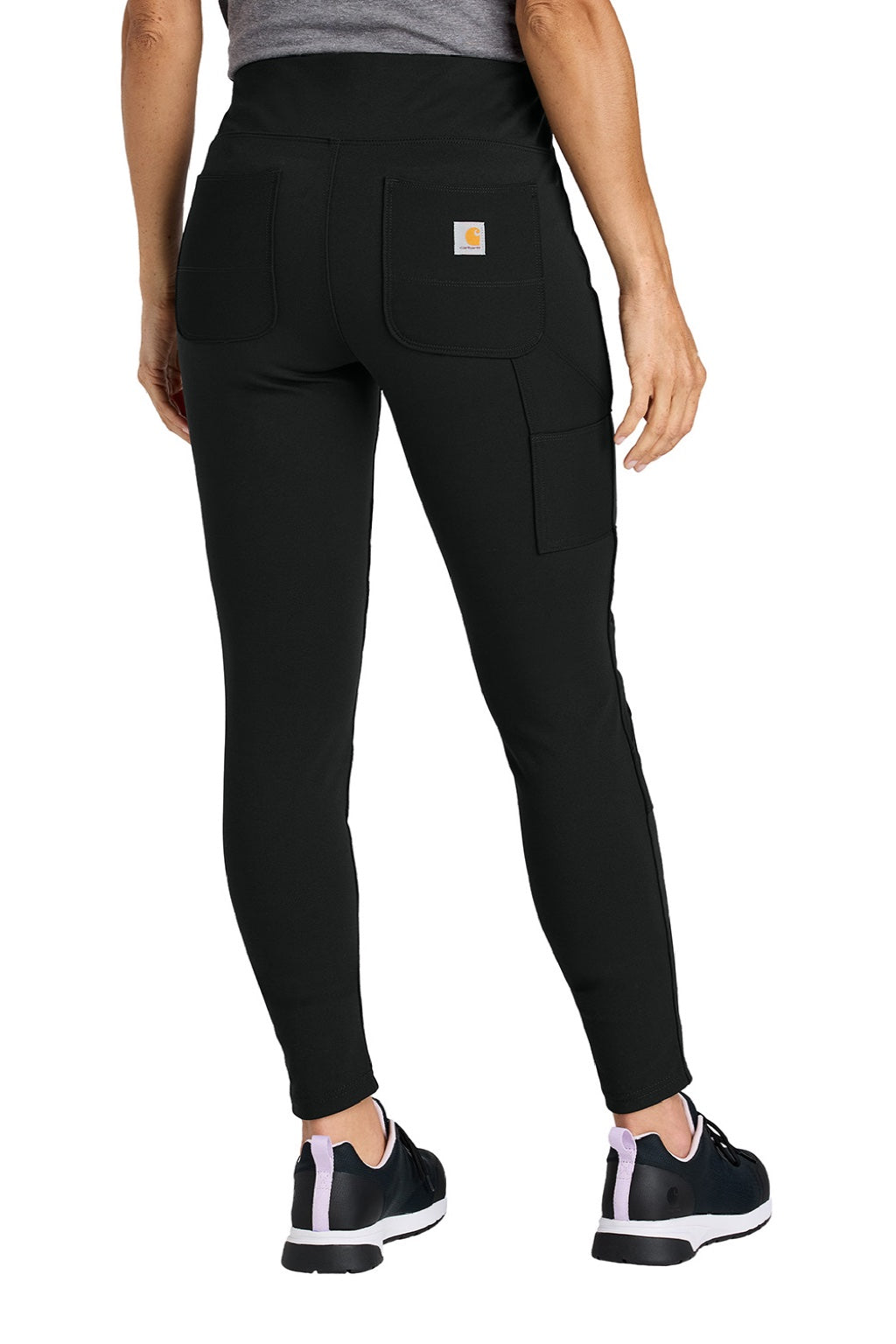 Carhartt CT102482 Womens Midweight Utility Moisture Wicking Leggings w/ Pockets Black Model Back
