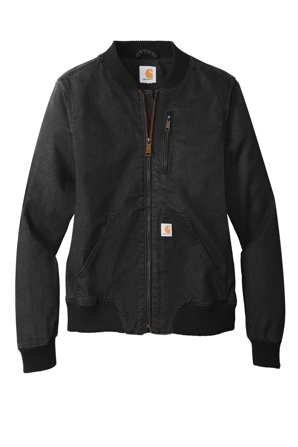 Carhartt CT102524 Womens Crawford Rugged Flex Full Zip Jacket Black Flat Front
