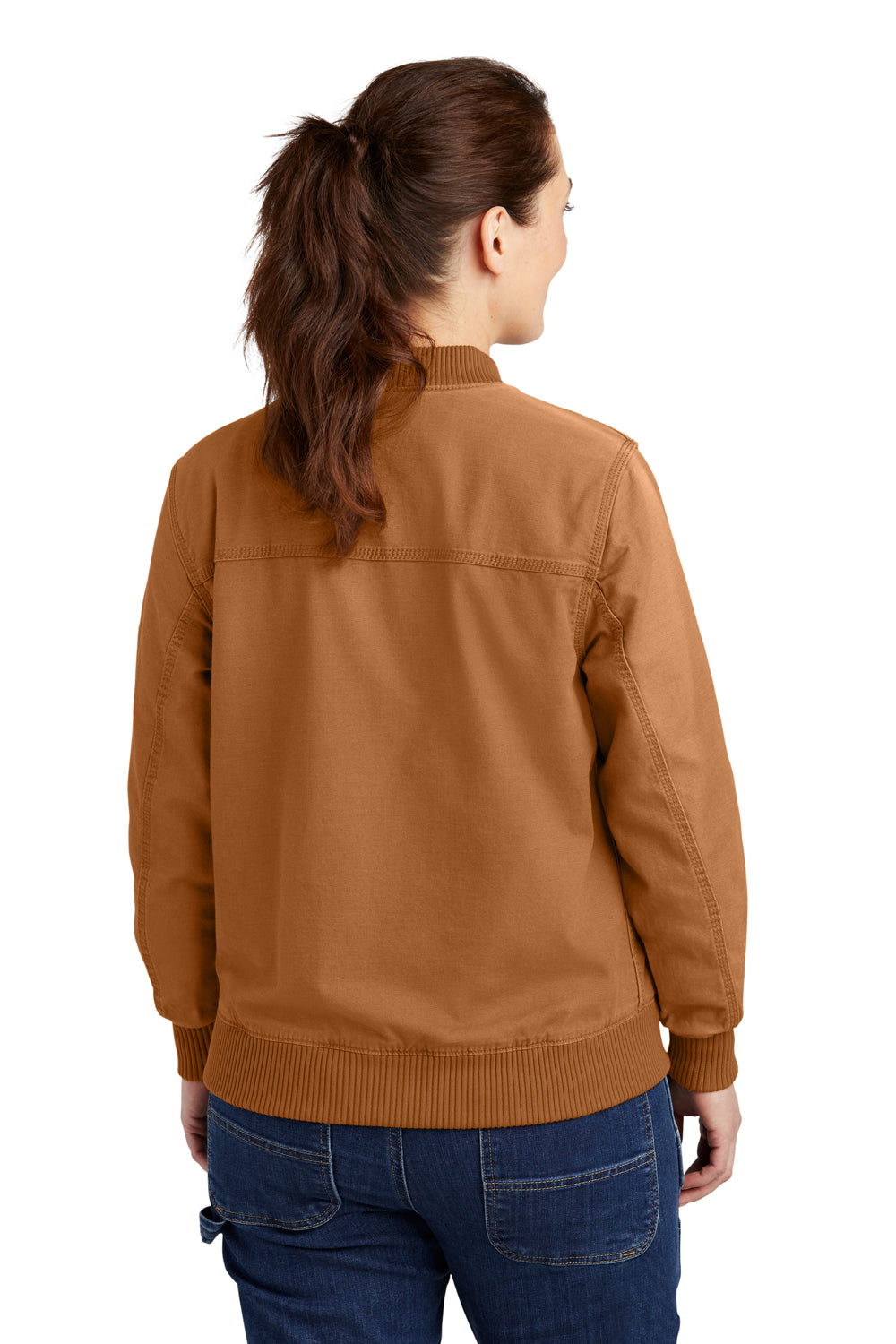 Carhartt CT102524 Womens Crawford Rugged Flex Full Zip Jacket Carhartt Brown Model Back