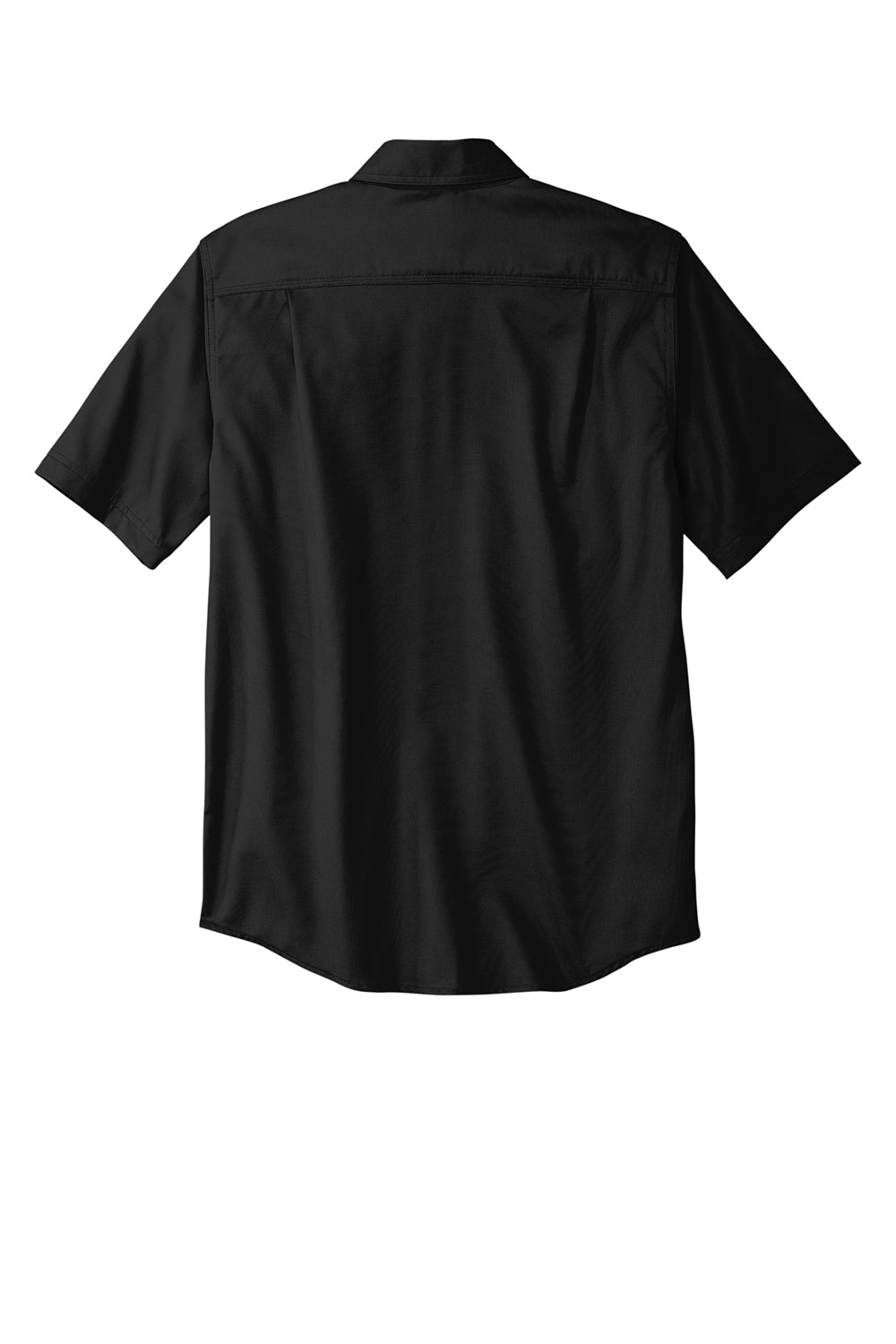 Carhartt CT102537 Mens Rugged Professional Series Wrinkle Resistant Short Sleeve Button Down Shirt w/ Pocket Black Flat Back