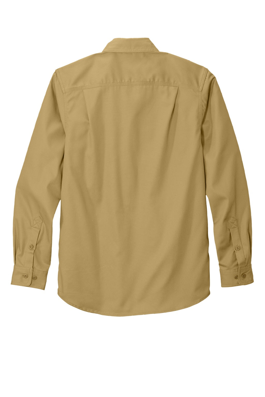 Carhartt CT102538/CT106689 Mens Rugged Professional Series Wrinkle Resistant Long Sleeve Button Down Shirt w/ Pocket Dark Khaki Brown Flat Back