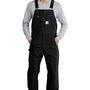 Carhartt Mens Duck Unlined Bib Overalls w/ Pockets - Black
