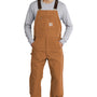 Carhartt Mens Duck Unlined Bib Overalls w/ Pockets - Brown