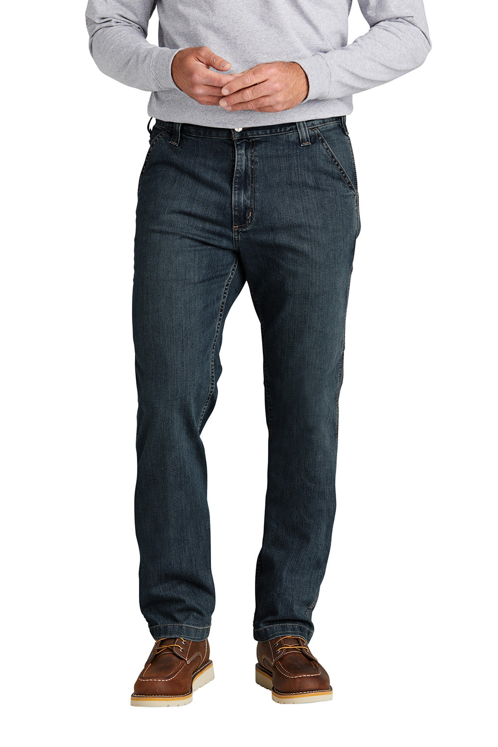 Carhartt CT102808 Mens Rugged Flex Utility Jeans w/ Pockets Superior Blue Model Front