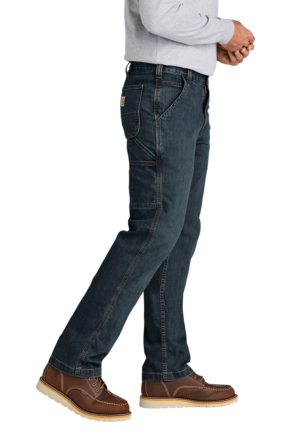 Carhartt CT102808 Mens Rugged Flex Utility Jeans w/ Pockets Superior Blue Model Side