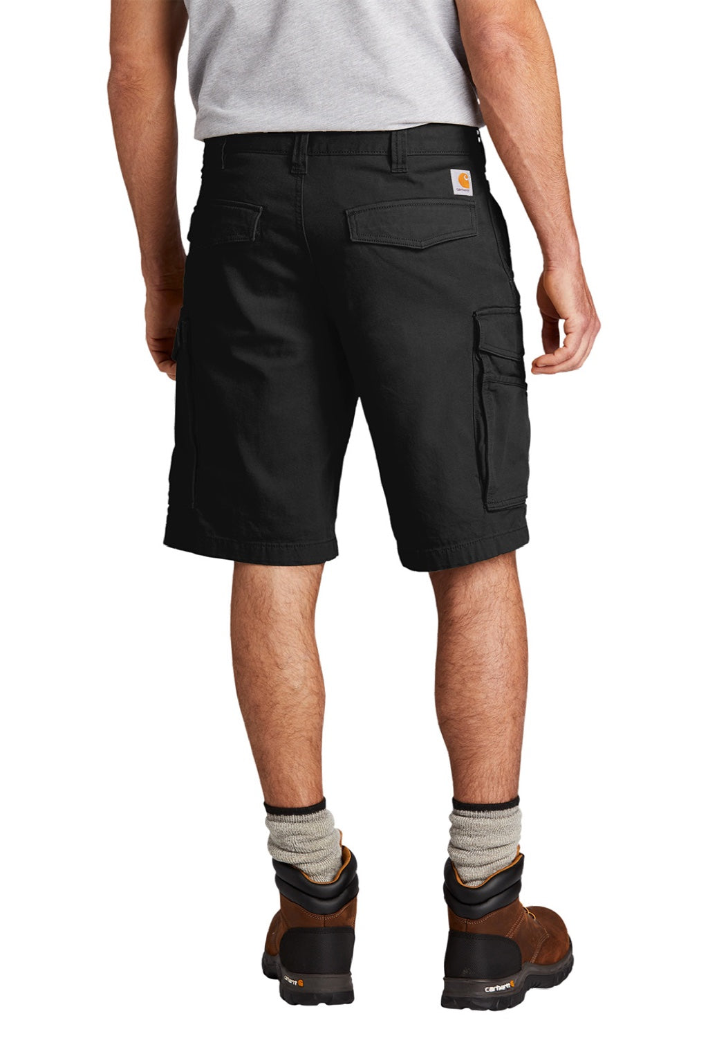 Carhartt CT103542 Mens Rugged Flex Rigby Cargo Shorts w/ Pockets Black Model Back
