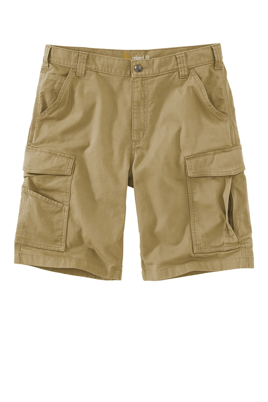 Carhartt CT103542 Mens Rugged Flex Rigby Cargo Shorts w/ Pockets Dark Khaki Brown Flat Front