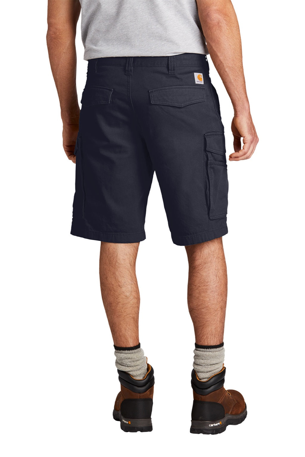 Carhartt CT103542 Mens Rugged Flex Rigby Cargo Shorts w/ Pockets Navy Blue Model Back