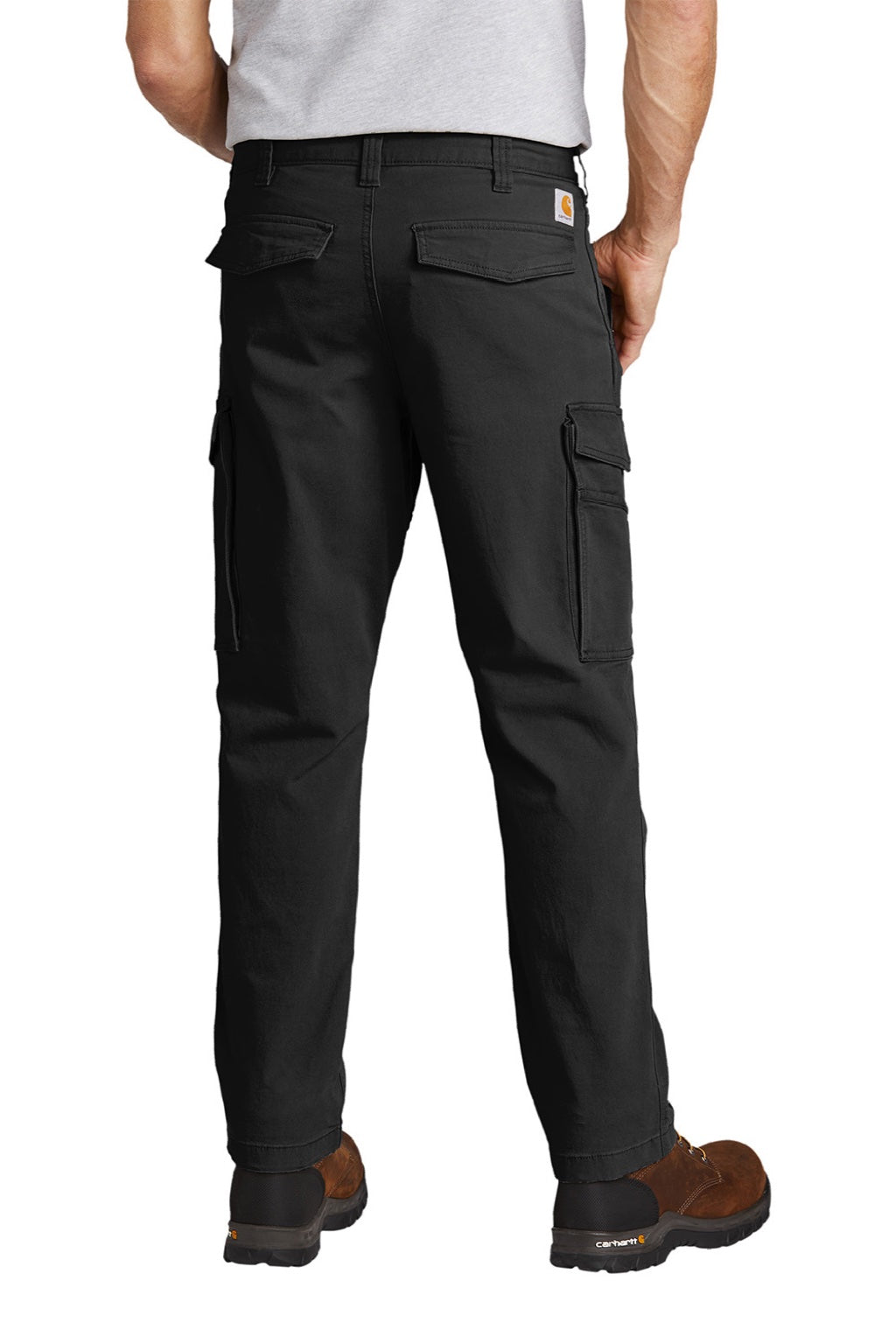 Carhartt CT103574 Mens Rugged Flex Rigby Cargo Pants w/ Pockets Black Model Back