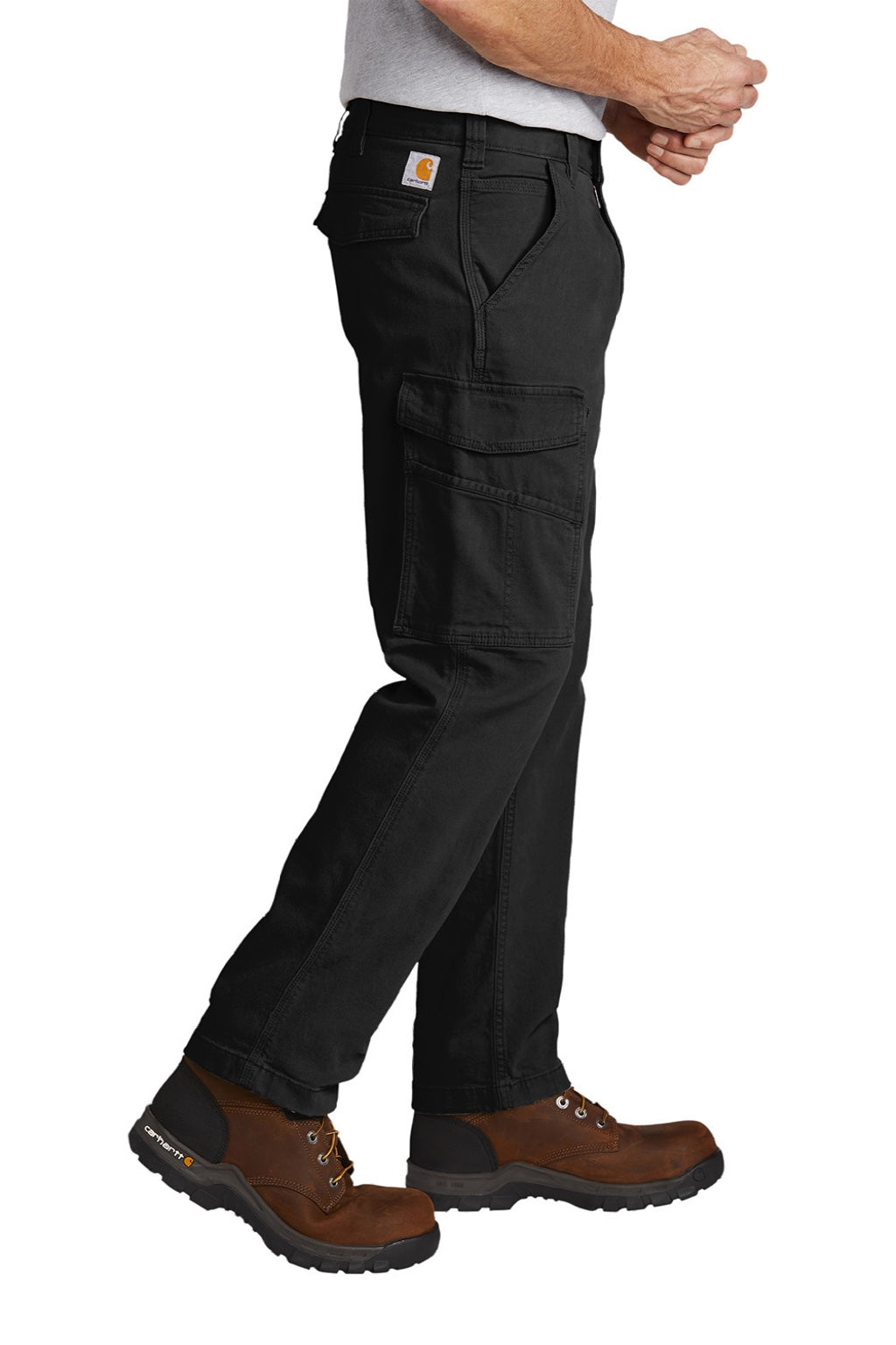 Carhartt CT103574 Mens Rugged Flex Rigby Cargo Pants w/ Pockets Black Model Side