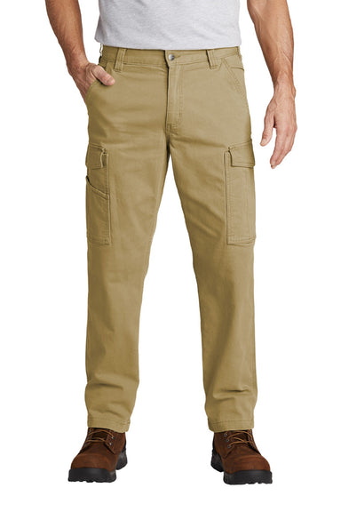 Carhartt CT103574 Mens Rugged Flex Rigby Cargo Pants w/ Pockets Dark Khaki Brown Model Front