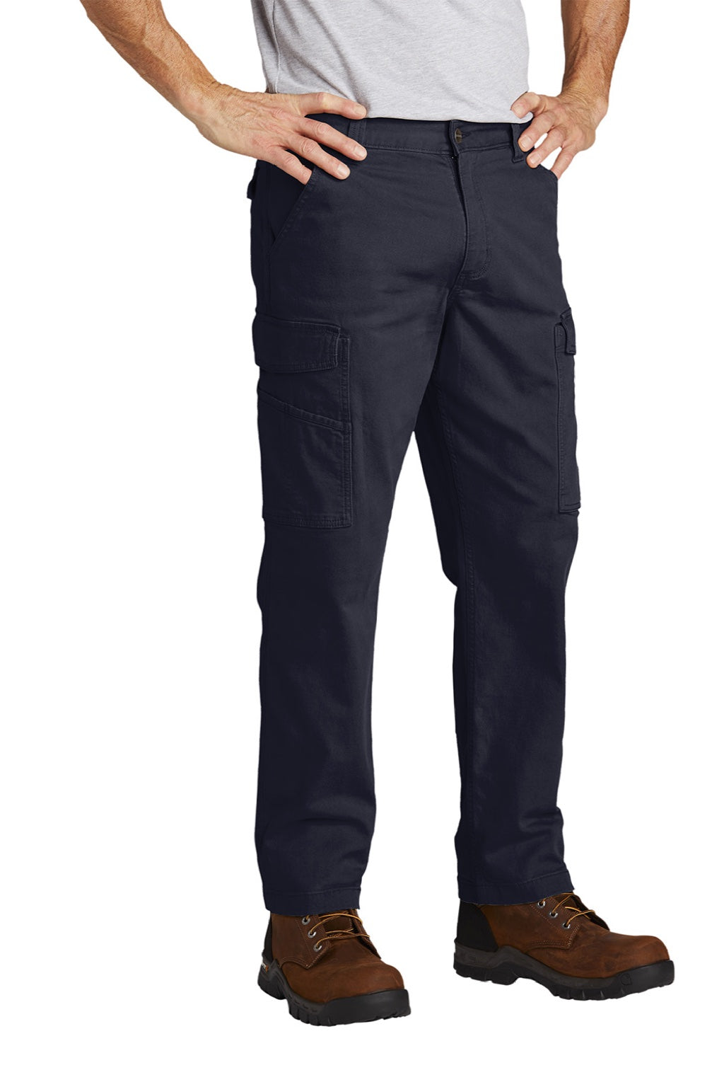 Carhartt CT103574 Mens Rugged Flex Rigby Cargo Pants w/ Pockets Navy Blue Model 3q