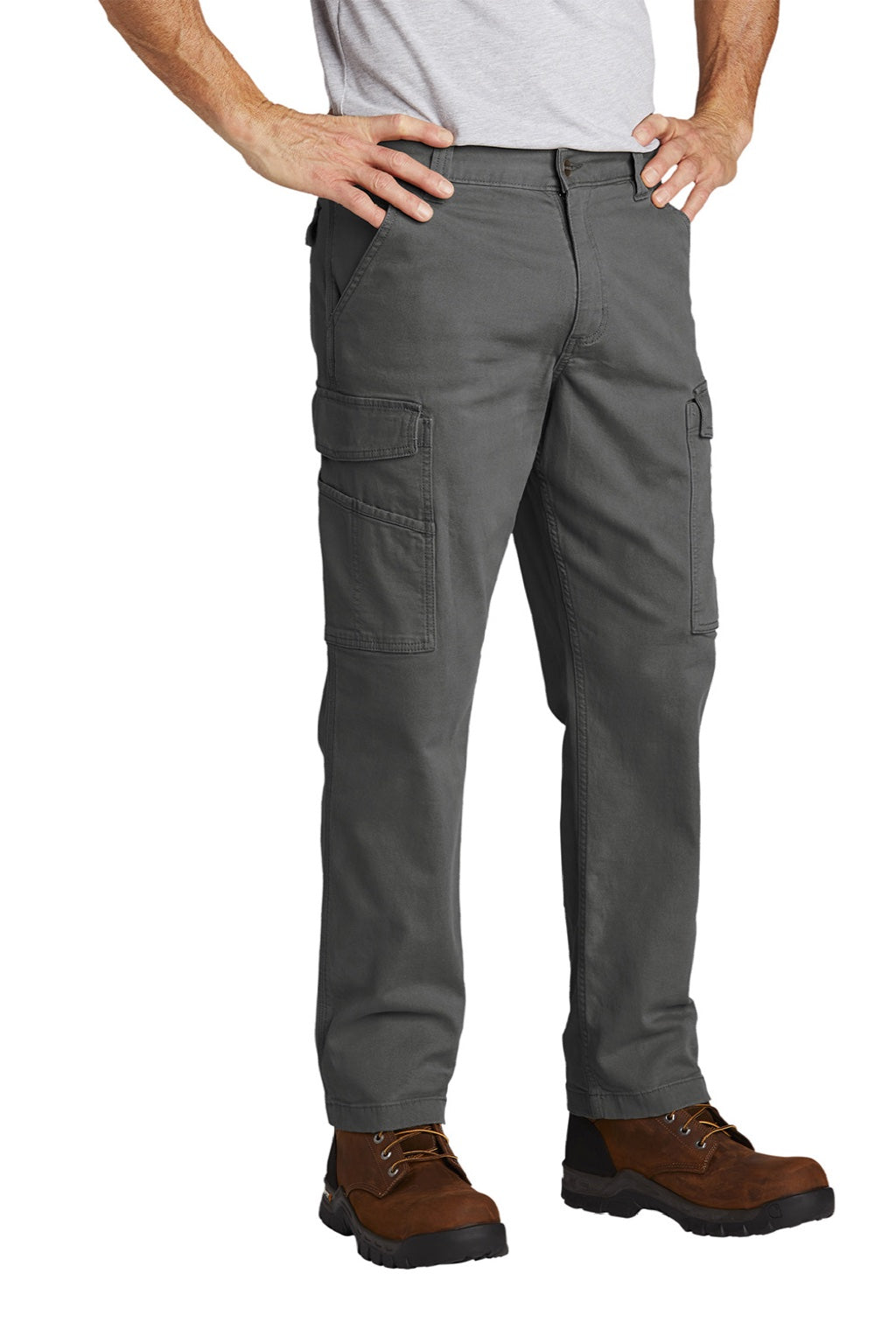 Carhartt CT103574 Mens Rugged Flex Rigby Cargo Pants w/ Pockets Shadow Grey Model 3q