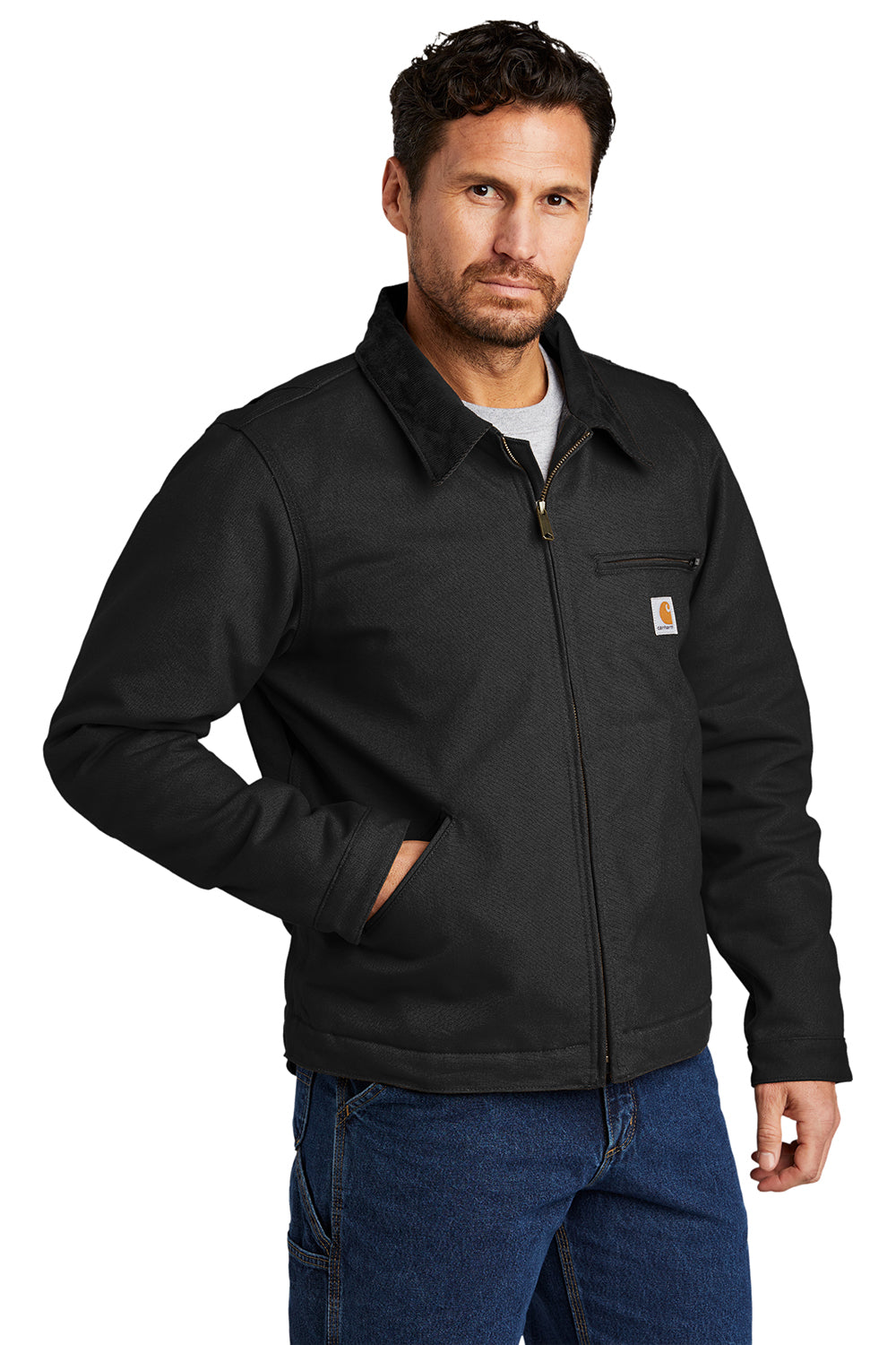 Carhartt CT103828/CTT103828 Mens Detroit Duck Wind & Water Resistant Full Zip Jacket Black Model 3Q