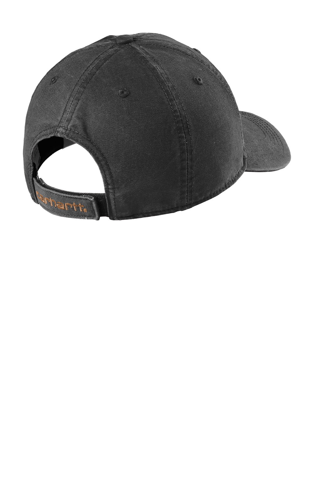 Carhartt Hats CT103938 Mens Moisture Wicking Canvas Adjustable Hat Black Flat Back