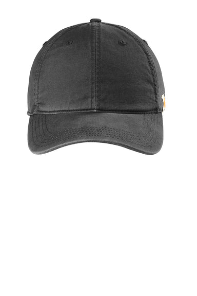 Carhartt CT103938 Mens Moisture Wicking Canvas Adjustable Hat Black Flat Front