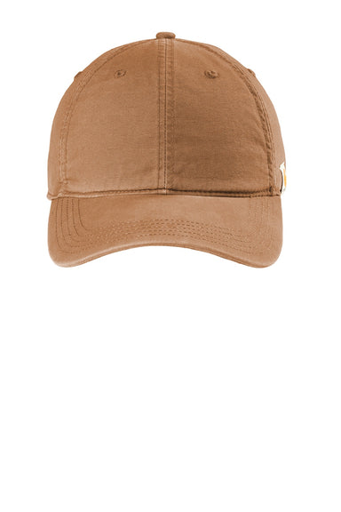 Carhartt Hats CT103938 Mens Moisture Wicking Canvas Adjustable Hat Carhartt Brown Flat Front