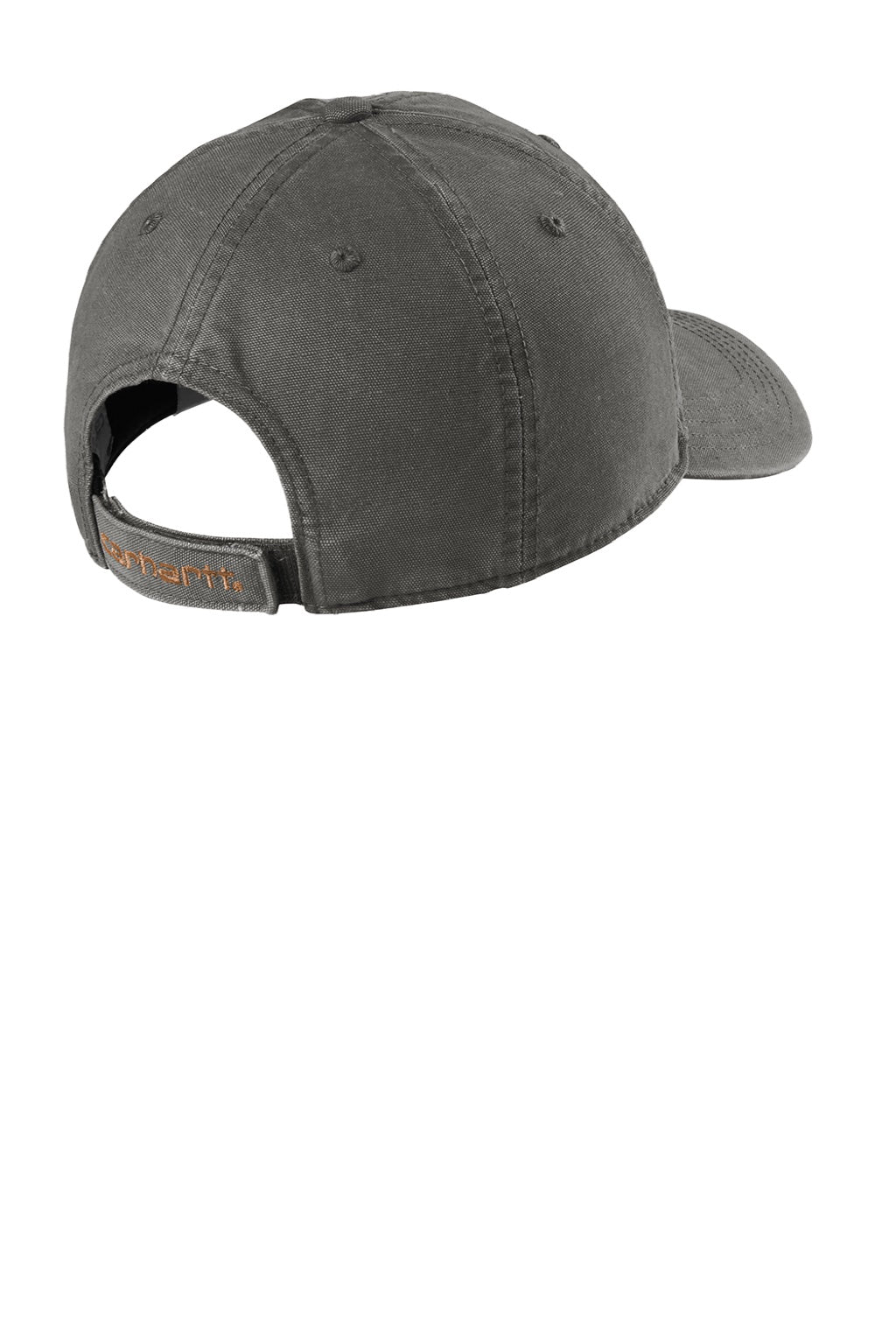 Carhartt Hats CT103938 Mens Moisture Wicking Canvas Adjustable Hat Gravel Grey Flat Back