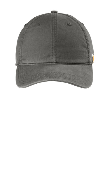 Carhartt CT103938 Mens Moisture Wicking Canvas Adjustable Hat Gravel Grey Flat Front