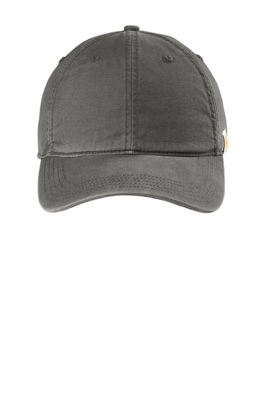 Carhartt Hats CT103938 Mens Moisture Wicking Canvas Adjustable Hat Gravel Grey Flat Front