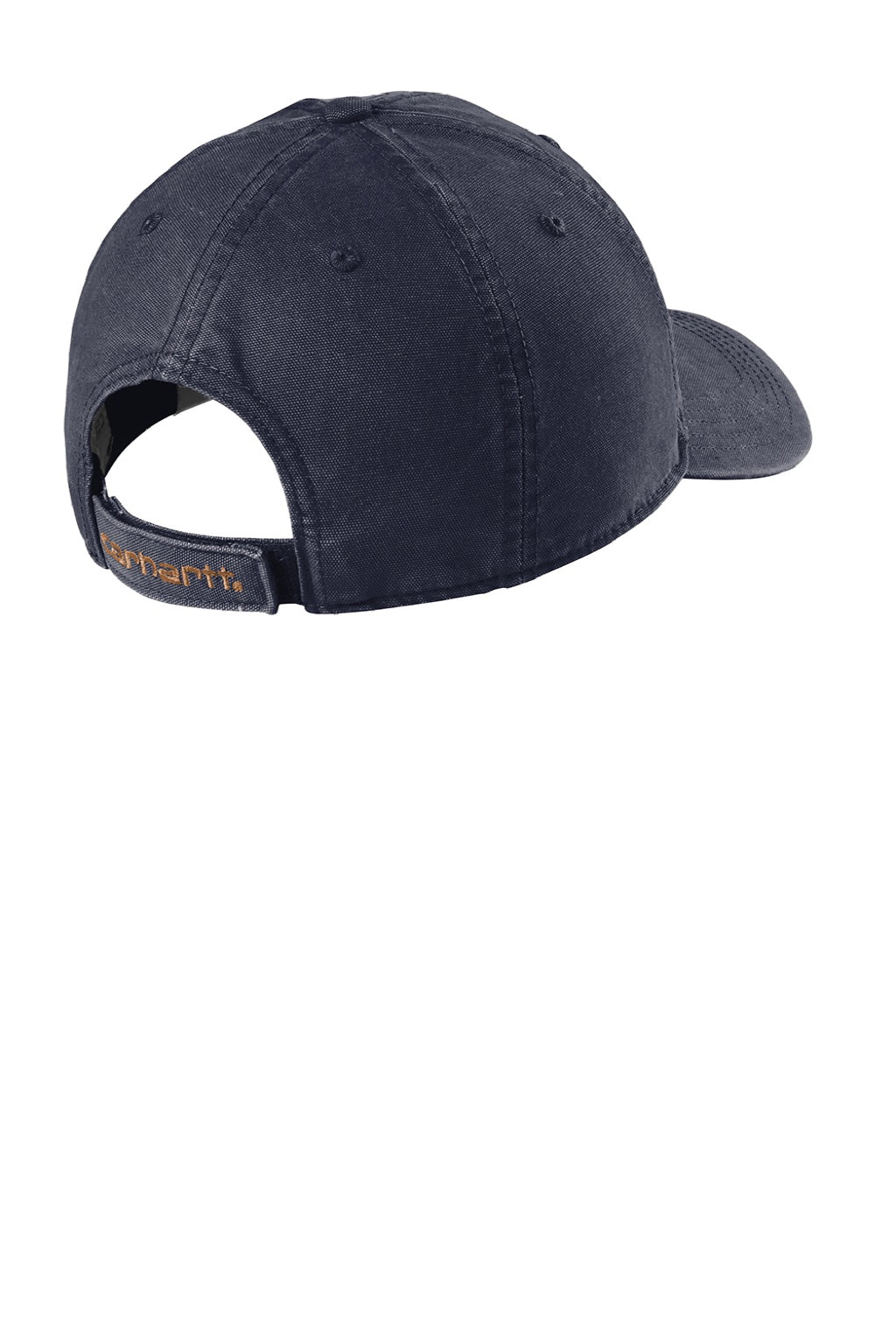 Carhartt Hats CT103938 Mens Moisture Wicking Canvas Adjustable Hat Navy Blue Flat Back