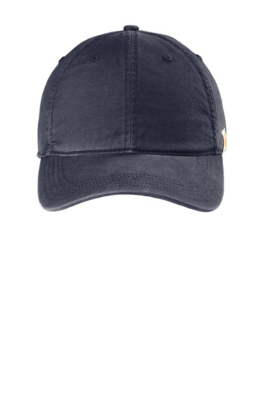 Carhartt Hats CT103938 Mens Moisture Wicking Canvas Adjustable Hat Navy Blue Flat Front