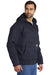 Carhartt CT104050/CTT104050 Mens Active Washed Duck Full Zip Hooded Jacket Navy Blue Model 3Q