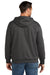 Carhartt CT104078 Mens Water Resistant Thermal Lined Full Zip Hooded Sweatshirt Hoodie Heather Carbon Grey Model Back