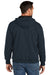 Carhartt CT104078 Mens Water Resistant Thermal Lined Full Zip Hooded Sweatshirt Hoodie New Navy Blue Model Back