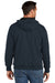 Carhartt CT104078 Mens Water Resistant Thermal Lined Full Zip Hooded Sweatshirt Hoodie w/ Pockets New Navy Blue Model Back