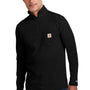 Carhartt Mens Force Moisture Wicking 1/4 Zip Long Sleeve T-Shirt w/ Pocket - Black