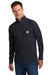 Carhartt CT104255/CT106660 Mens Force Moisture Wicking 1/4 Zip Long Sleeve T-Shirt w/ Pocket Navy Blue Model Front
